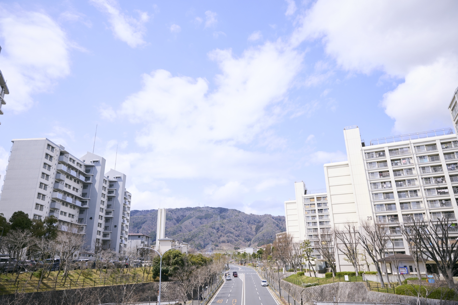 UR洛西境谷東団地と洛西新林団地の外観