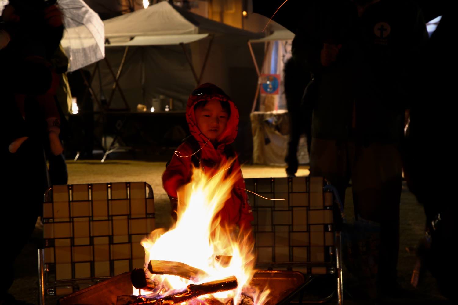 夜のTAKIBIトライアルの模様