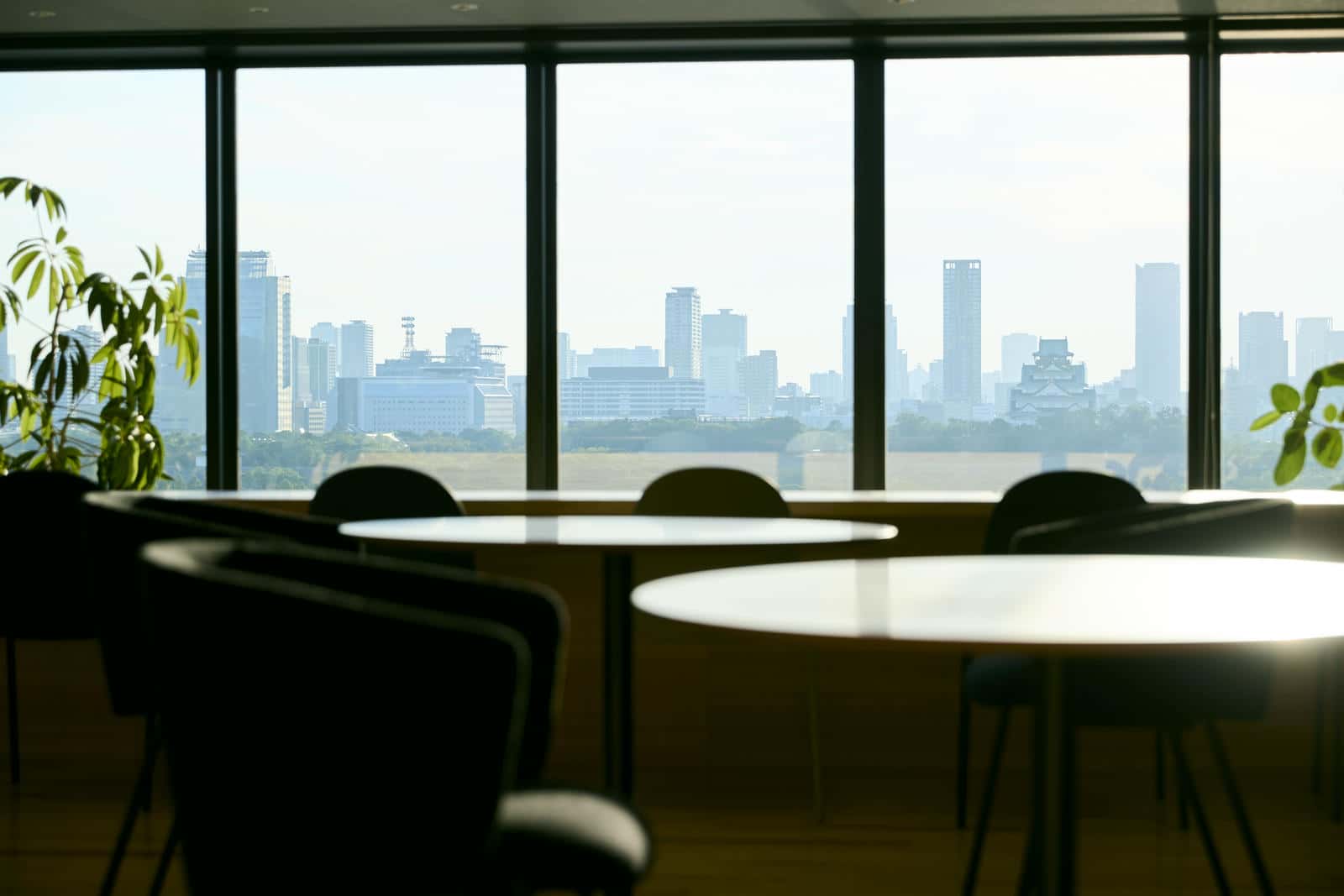 大阪公立大学森之宮キャンパスのOMUスカイラウンジからみた外の風景